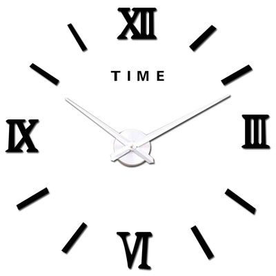 Roman Digital Big Mirror Modern Wall Clok Large Vintage Style Wall Clocks