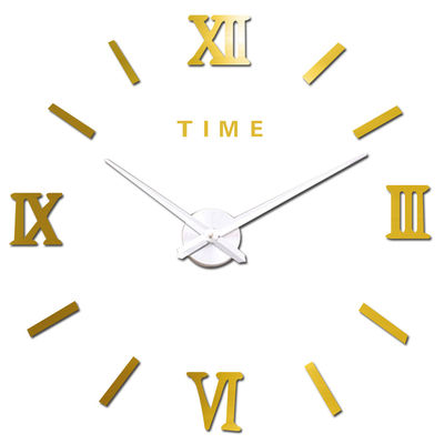 Roman Digital Big Mirror Modern Wall Clok Large Vintage Style Wall Clocks