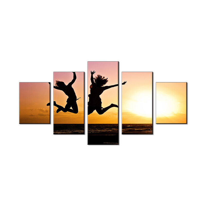 Jumping Girl In The Sun canvas prints living room wall decoration office decor