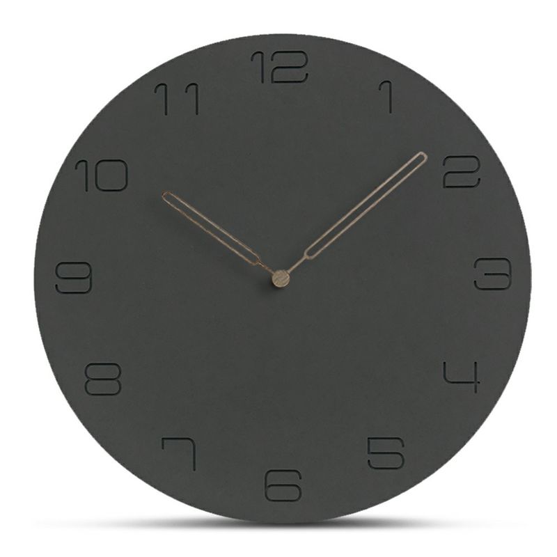 Black 5mm Mdf Wall Clock Living Room Decoration Silent Wall Clock