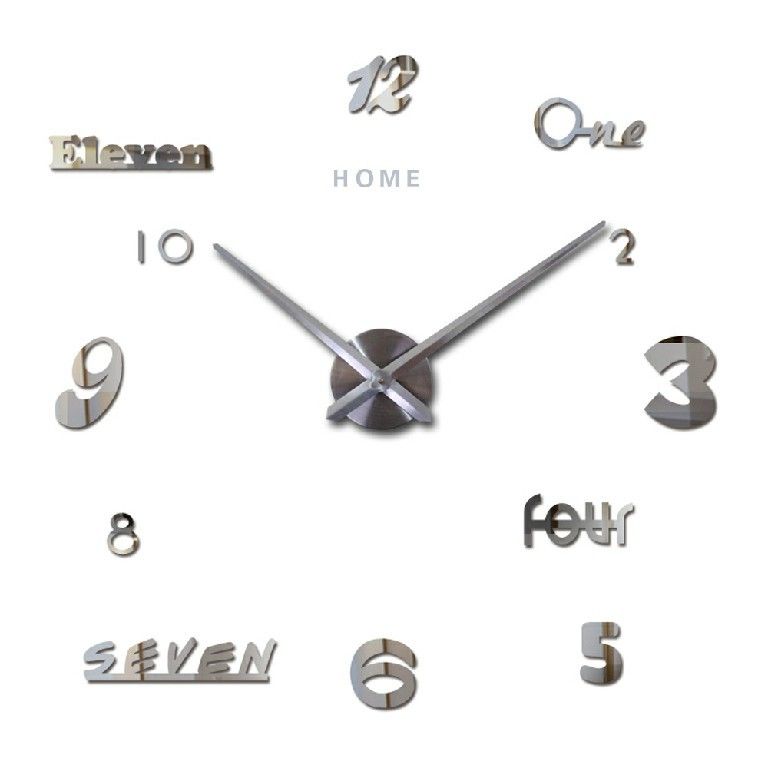 Retro Self-adhensive Sticker Mute Decorative Wall Clocks For Living Room Large Hanging Wall Clock