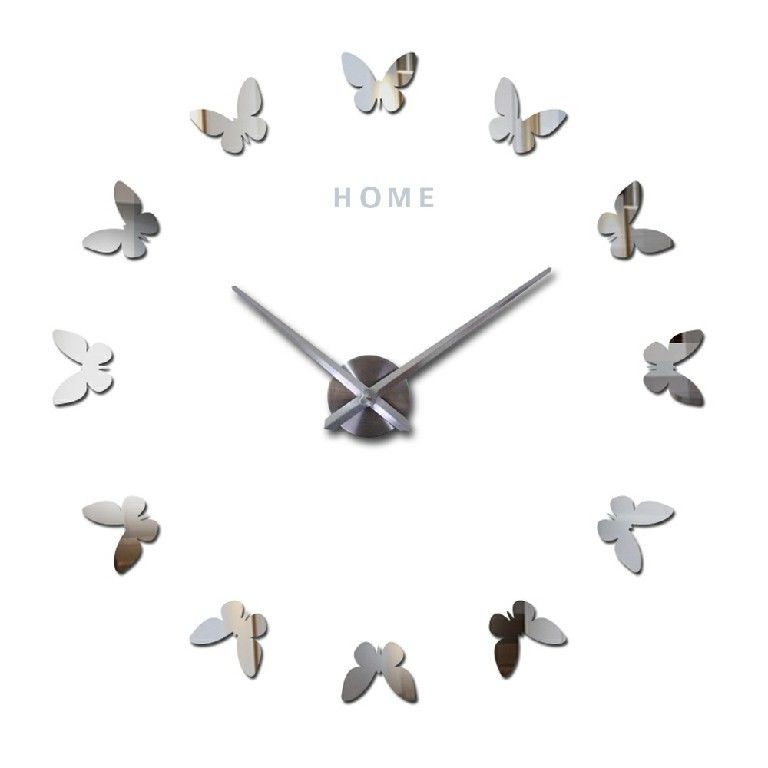 Romantic Butterfly Large Elegant Wall Clocks Decor Mirror Wall Stickers Modern Wall Clock