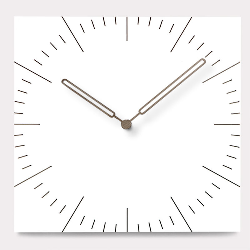 Square Decorative Wall Clocks For Living Room Brief Mute MDF Wood Large Hanging Wall Clock with needle