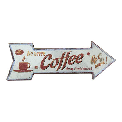 Arrow Shape Vintage Metal Sign ,Printing Signs Bar Pub Home Cafe Restaurant Wall Decor, Retro Metal Poster
